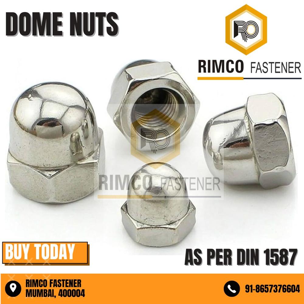 SS Dome Nut - Stainless Steel, Various Sizes, Silver Color | Corrosion Resistant, High Temperature Tolerance, Secure Fit for Industrial Applications