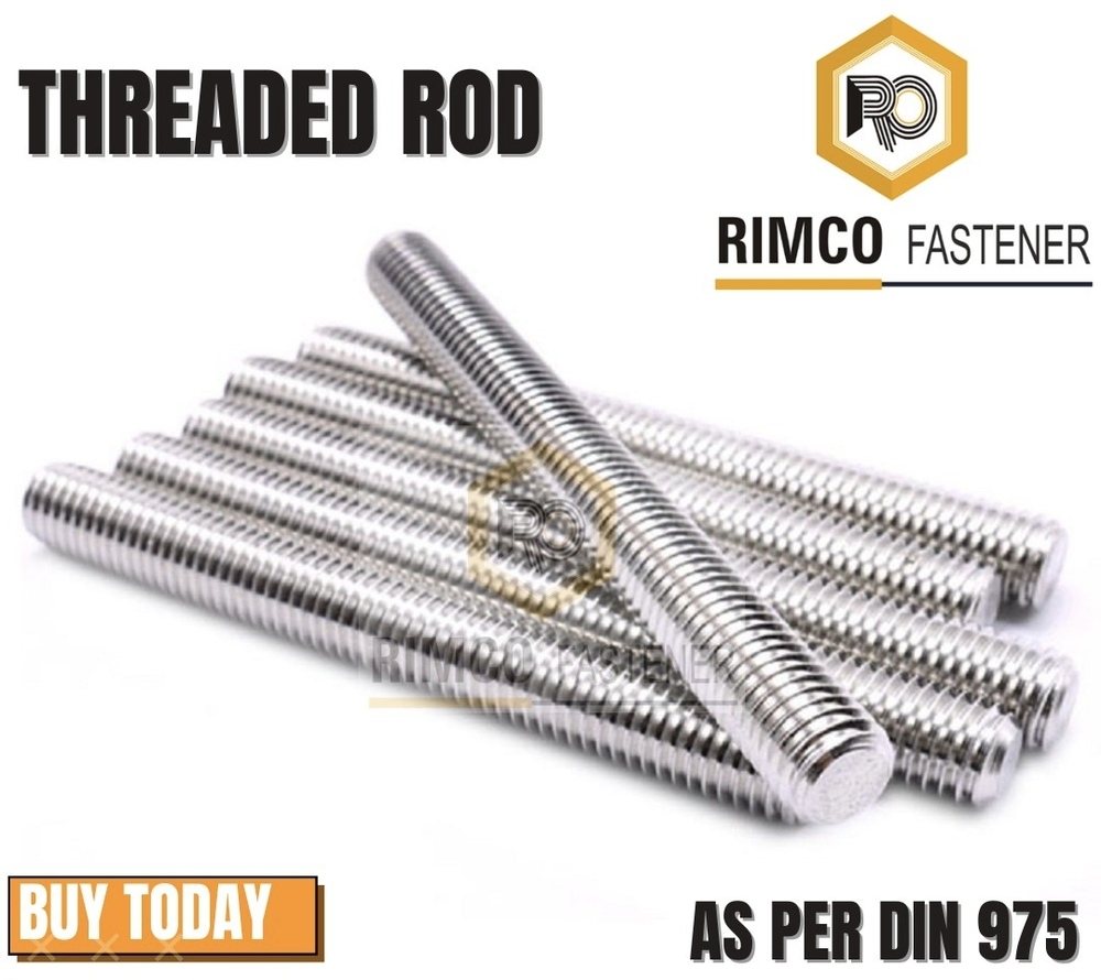 Stainless Steel Threaded Rod - Various Sizes , Silver Color, High Corrosion Resistance, Designed for Industrial Applications