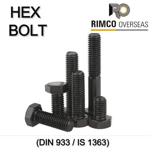 Black Astm A193 Grade B7 Full Thread Hex Bolts