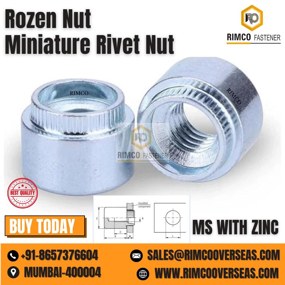 Rozen Nut - Stainless Steel, Different Sizes Available , Silver Color with Superior Strength and Corrosion Resistance for Industrial Use