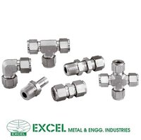 Monel Tube Fittings - Monel 400 / K500, 1/8" To 2" Size, Silver Color, Astm B366 Standard, Machined / Cast Technique, High Tensile Strength - Compression Fittings