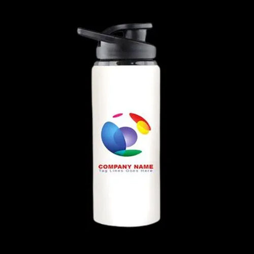 White-Black Stainless Steel Customized Printed Sipper Bottle