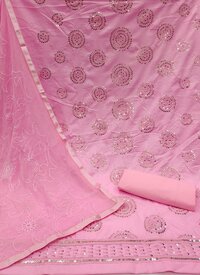 Sanaya Pink Slub Cotton Dress Material
