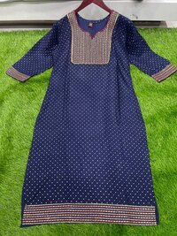 Kinal Blue Heavy Rayon Kurti