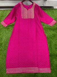 Kinal Pink Heavy Rayon Kurti