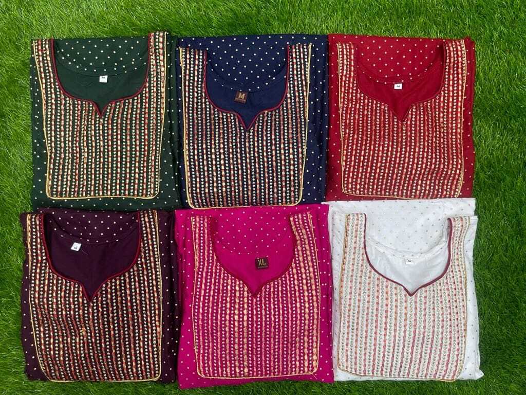 Kinal Pink Heavy Rayon Kurti