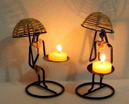 Decorative Candle Holder - Iron Powder Coated, Modern Arts Style | Handmade For Ceremony And Party Decoration, Elegant Home Decor