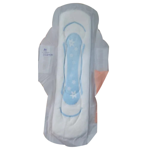 Cotton Sanitary Napkin - 320mm Size White Color | Anti-Bacterial Protection Disposable for All Ages