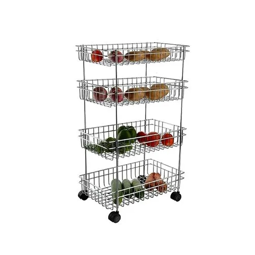 Stainless Steel 4 Shelve Vegetable Trolley
