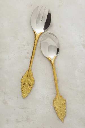 Gold Finish Spoon Design: Plain