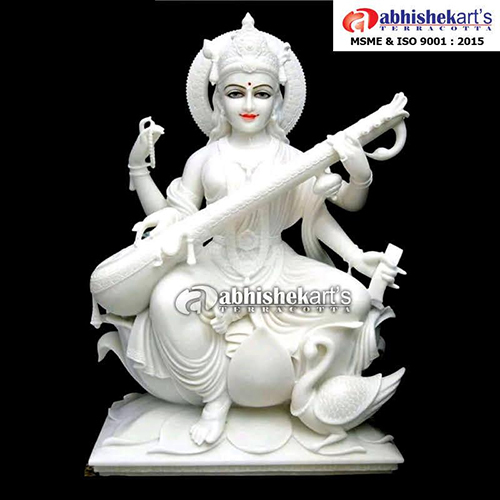 White Marble Lord Saraswati Mata Statue