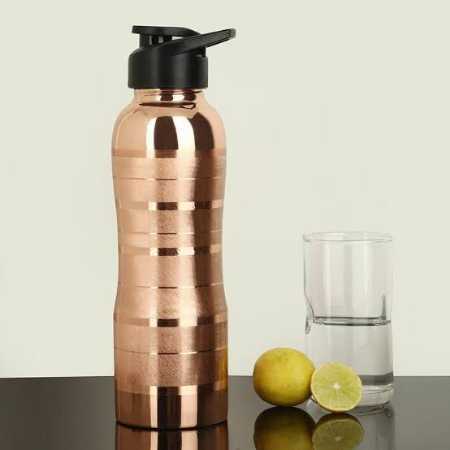 Gold Copper Bottle With Sipper