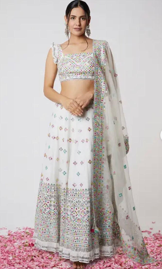 Women Faux Georgette Fancy Lehenga Choli...