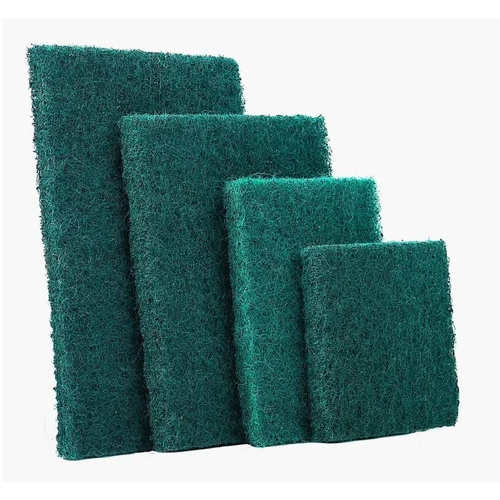 Dish Wash Green Scrub Pad - Stainless Steel & Sponge/Nylon, Rectangular Shape, Green Color | High Quality for Effective Stain Removal