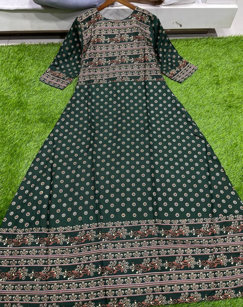 Shivani Green Heavy Rayon Kurti