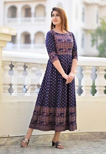 Shivani Blue Heavy Rayon Kurti