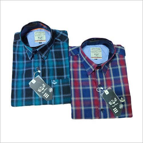 Red And Blue Check Shirts - Cotton Material Full Sleeves Contemporary Fit | Washable Suitable for Boys and Males Ideal for All Seasons