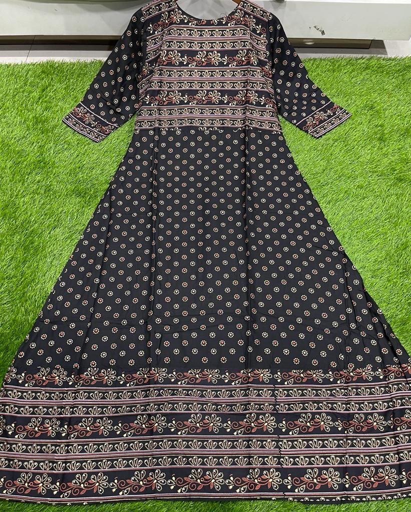 Shivani Black Heavy Rayon Kurti