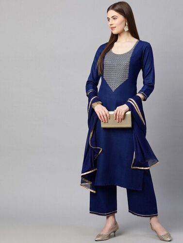 Nency Blue Rayon Kurti Plazzo