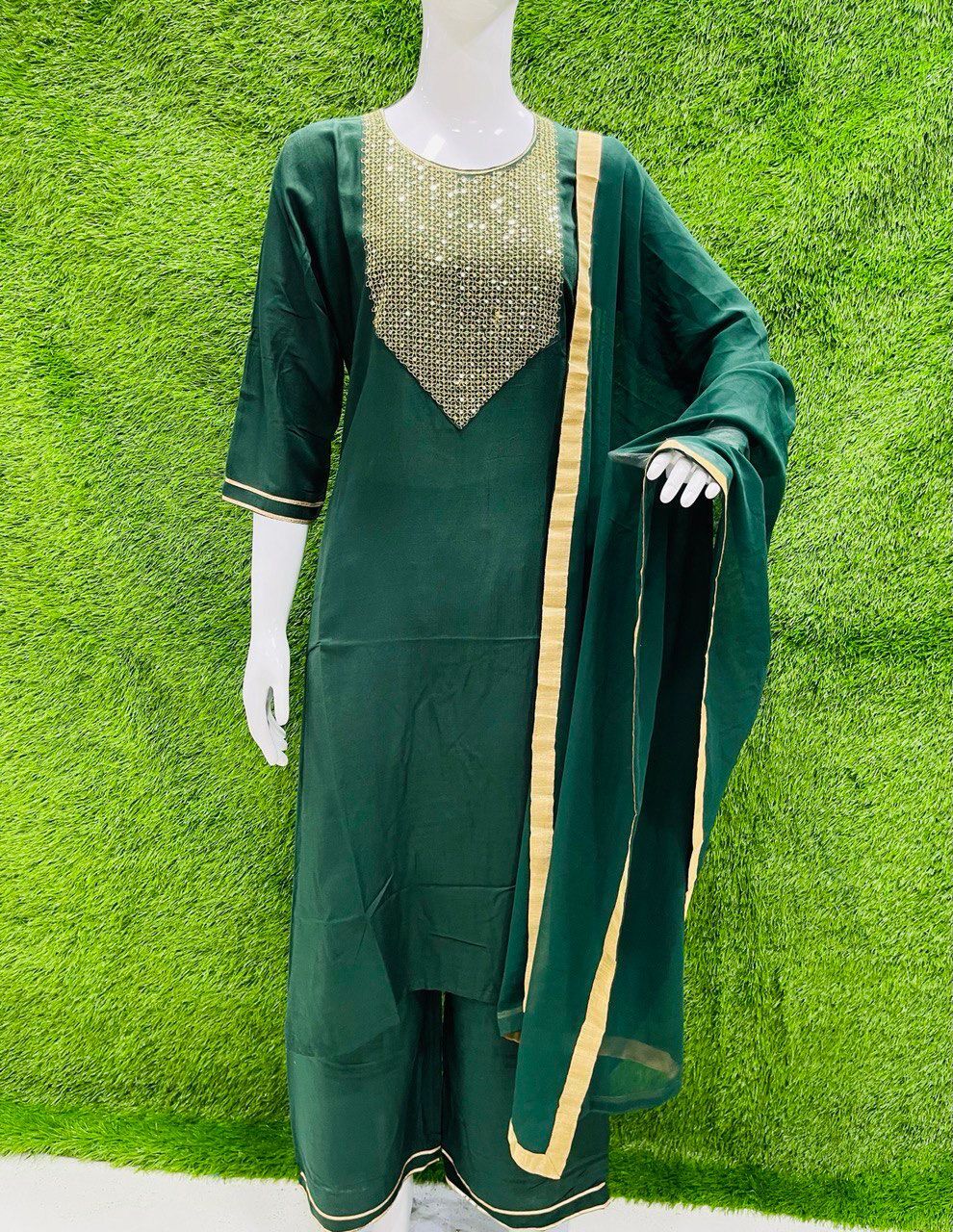 Nency Green Kurti Plazzo