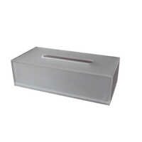 Acrylic Tissue Box - Multi Cavity, Different Sizes, Gray | Polished Finish, Eco-friendly Design, Elegant Engraved Patterns, Versatile Use