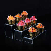 Commercial Acrylic Riser - Rectangular, Industrial Dimensions, Black | High Strength, Smooth Surface, Crack & Chemical Resistant, Long-lasting Sheen