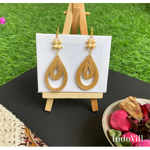 Long Hanging Bamboo Earring Set