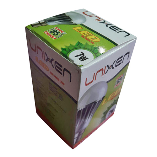 Printed LED Bulb Box - Paper Material 300 GSM Circular Shape Black Color Weight Holding Capacity <2 Kg | Disposable Recyclable Foldable Light Weight