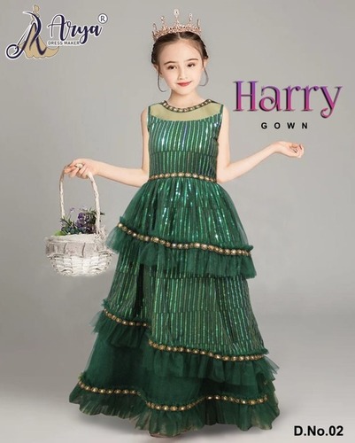 Baby Gown Georgette Sequence Work Gowns...
