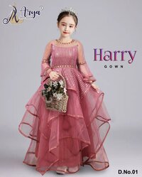 Baby Gown Georgette Sequence Work Gowns...
