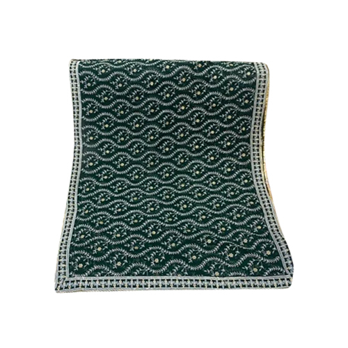 Floral Fancy Georgette Dupatta - Georgette Material, Customized Size, Green Color | Embroidered Pattern, Quick Dry Feature, All Season Wear