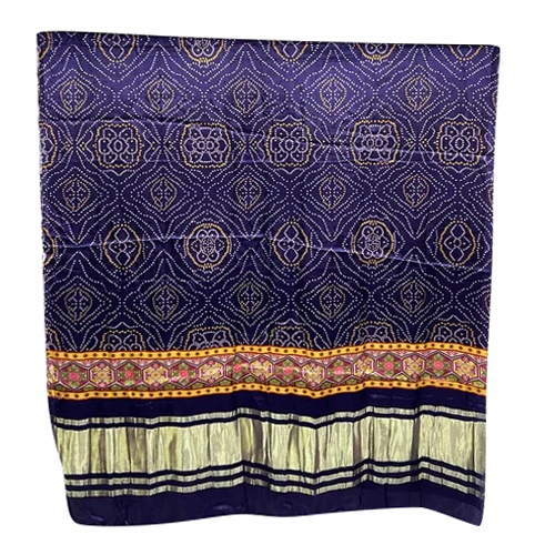 Gajji Silk Dupatta - Silk Material Customized Size Blue Color | All-Season Printed Design Ethnic Appeal Customized Logo