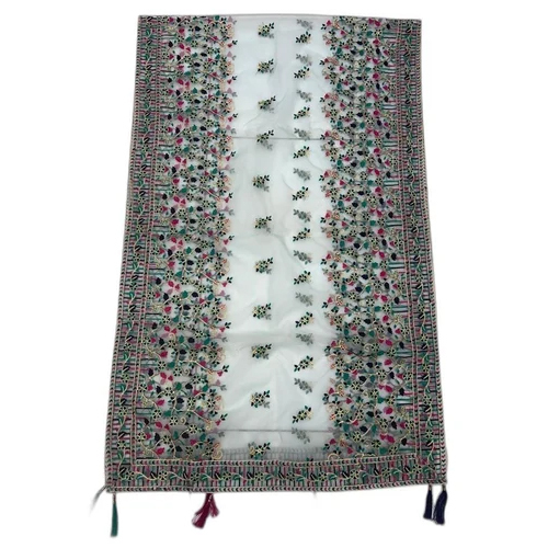 Casual Wear Embroidery Organza Dupatta