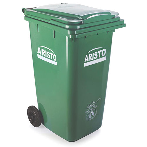 Green Plastic Wheeled Dustbin