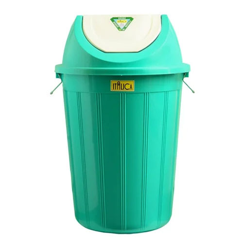 Green-White Swing Plastic Dustbin