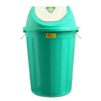 Swing Plastic Dustbin - Color: Green-white