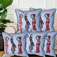 Hand Painted Female Design Cushion Cover