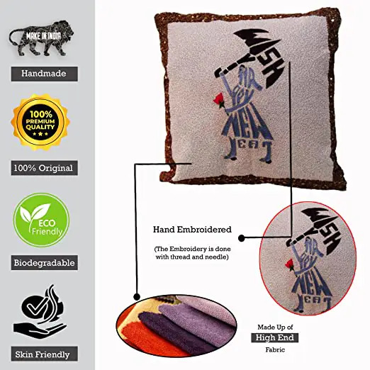 Hand Printed 3D Design Cushion Cover