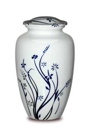 White Aluminium Painted Urn