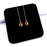 Gemstone Marquise Shape Gold Vermeil Threader Earring
