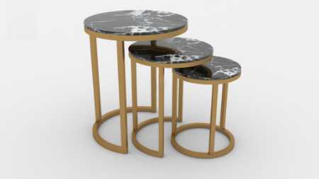 Golden And Black Decorative Side Stools