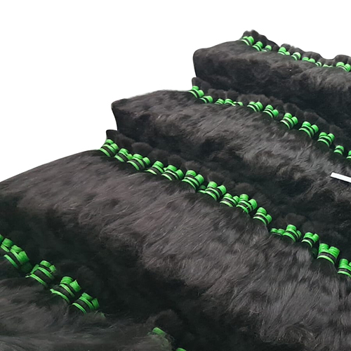 Black Double Drawn Human Hair