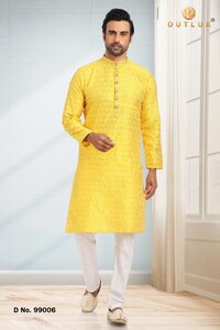 Mens Long Printed Kurta Pajamas