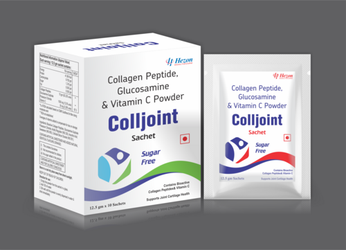 Collagen Peptide Glucosamine and Vitamin C powder Sachet