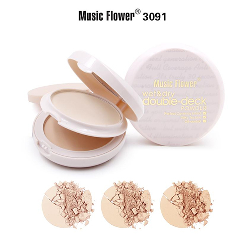 Music Flower Double Deck Compact Powder