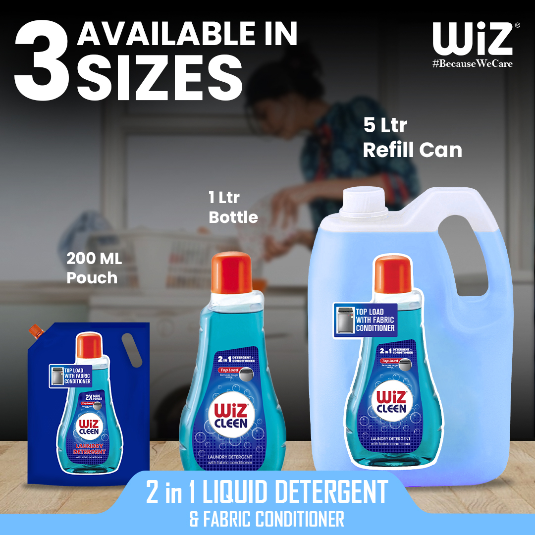 WiZ Cleen 2in1 Top Load Laundry Detergent with Fabric Conditioner - 5L Refill Can