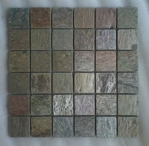 Golden Slate Stone Mosaic Tiles - Size: 300X300 Mm