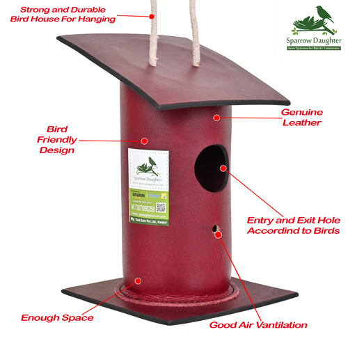 Handcrafted Bamboo Birdhouse Green Color