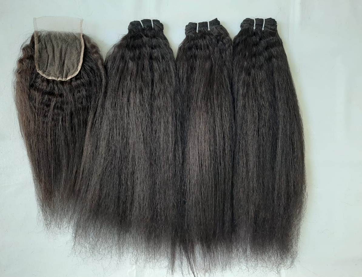 Afro Kinky Straight Human Hair Extension