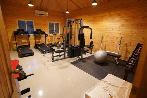wooden cabins for gym purpose